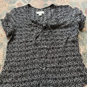 LOFT Black and White Blouse